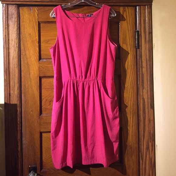 Hot pink silky GAP dress