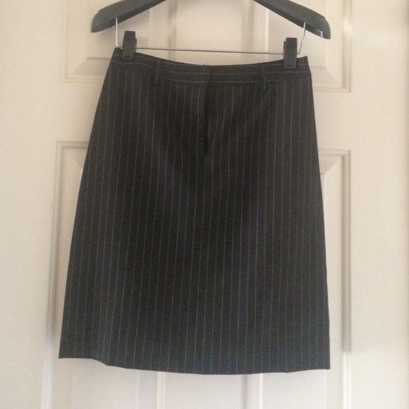 Petite Sophisticate black pinstripe suit skirt