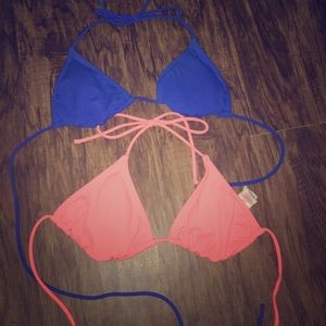 Bikini tops blue and pink