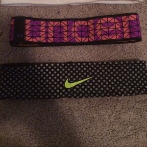 Under Armour and Nike headbands