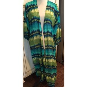 NWT Bobeau Sheer Long Open Kimono Top💚