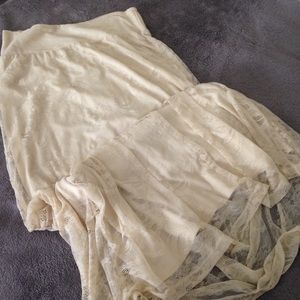 Off white, lace maxi skirt