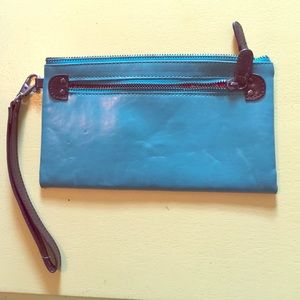 Turquoise wristlet or clutch