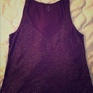 Purple New York & Co. Sequin Tank Top