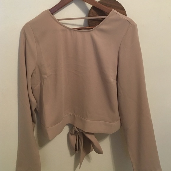 Open back nude crop top