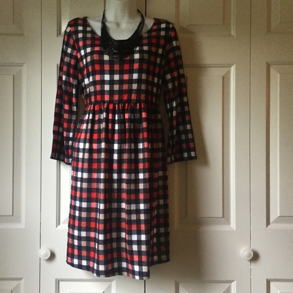 NWOT plaid baby doll dress.