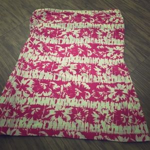 Hawaiian style strapless shirt