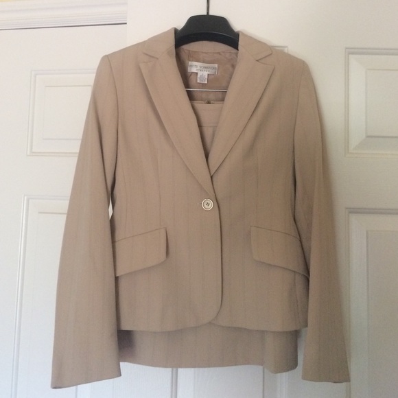 LAST CALL! Gorgeous tan skirt suit