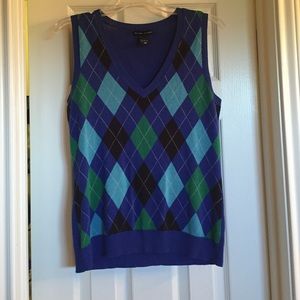 Argyle sweater, sleeveless
