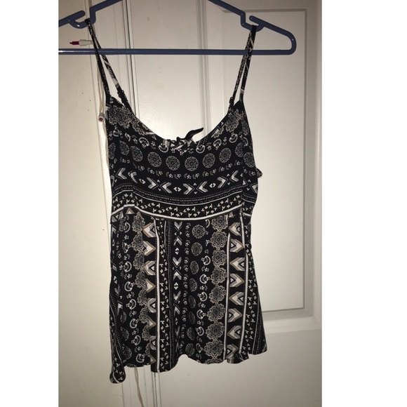 Black Patterned Tank top