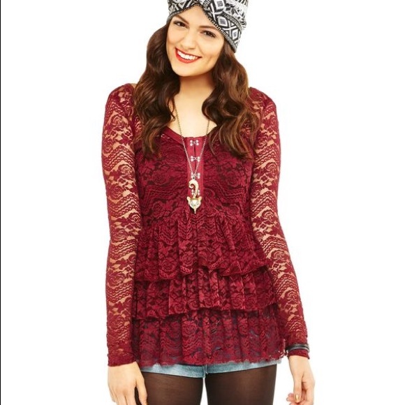 Long-sleeved Lace Top