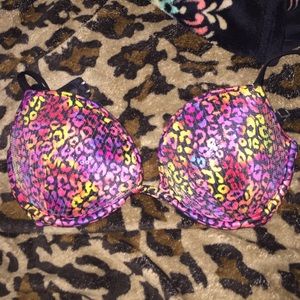 PINK sequin leopard bra