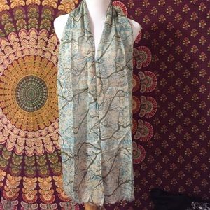 Tree Scarf - Blue