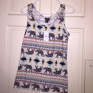 Elephant tribal print tank