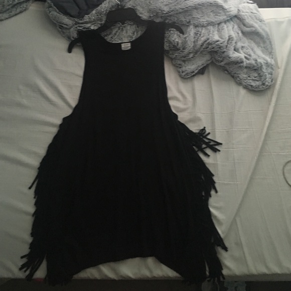 Black fringe dress
