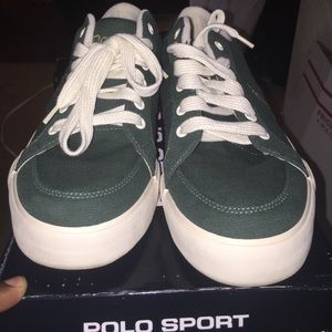 Low cut Ralph Lauren polo shoes green