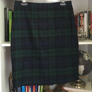Plaid J. Crew Pencil Skirt