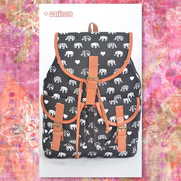 ‼️1HR ONLY🆕Blue & Black Boho Elephant Backpack - Picture 3 of 4