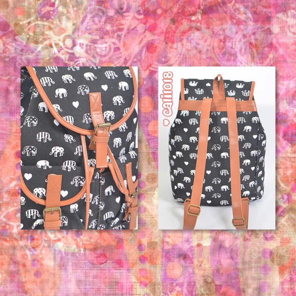 ‼️1HR ONLY🆕Blue & Black Boho Elephant Backpack - Picture 4 of 4