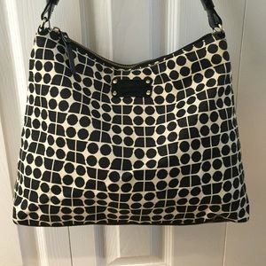 Kate Spade logo canvas shoulder purse bag