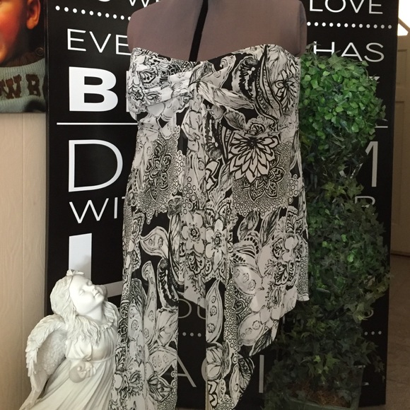 Shear Floral Print Top with Fitted Bodice.