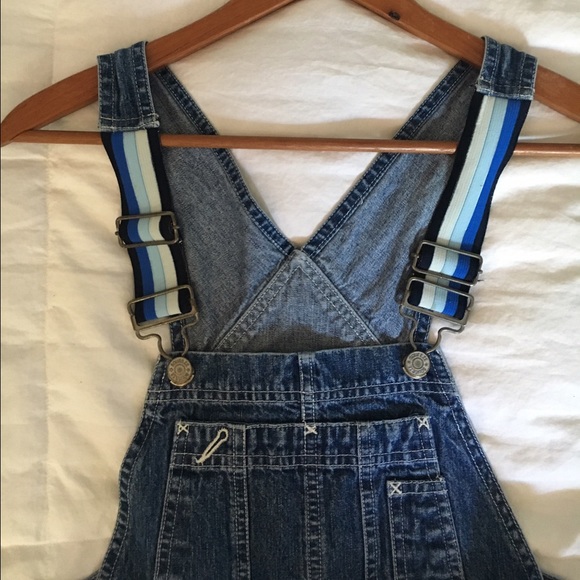 vintage overalls with embroidered butterfly