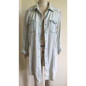 Oversized denim shirt