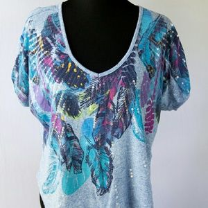Blue boho top