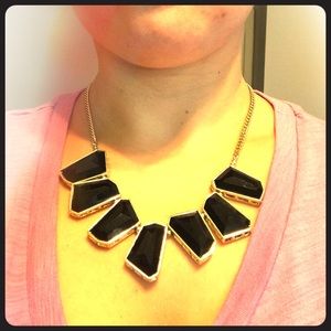 Francesca's black and gold statement necklace