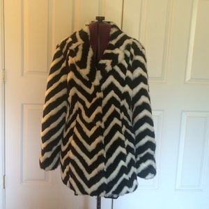 Funky furry zebra striped jacket