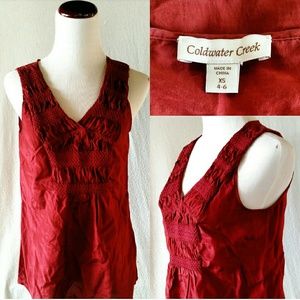Coldwater Creek Rust Red Stitched Tank Top. XS
