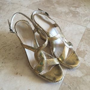 Via Spiga V-Dragon Gold Metallic Python