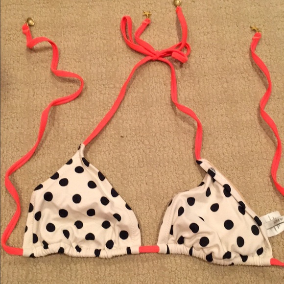 Jcrew small coral white and navy bathing suit