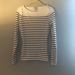 White striped long sleeve shirt