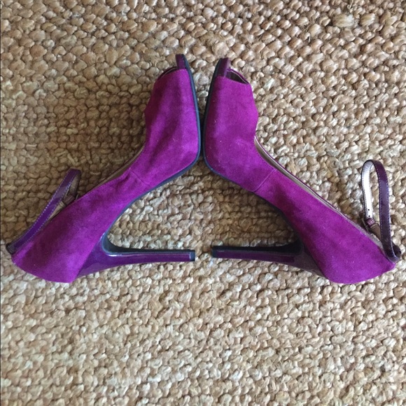 🎉❤️HOST PICK🎉 BCBGENERATION BRAND 💯 LEATHER SUEDE HIGH HEELS OPEN TOE PUMPS - Picture 8 of 10