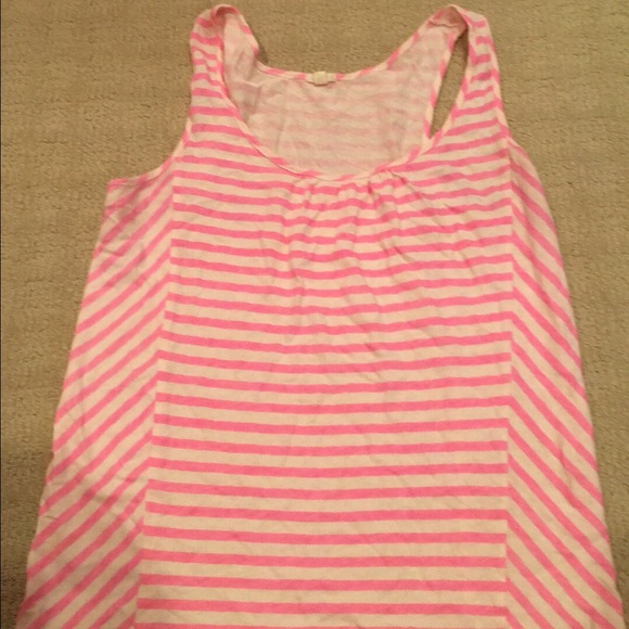 Jcrew xs pink and white stripped tank
