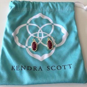 RESERVED| KENDRA SCOTT LEE GOLD EARRINGS MAROON
