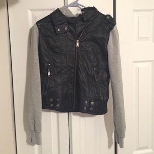 Black & grey biker style jacket