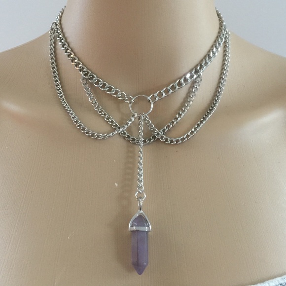 Boho amethyst choker(nwt) - Picture 2 of 4