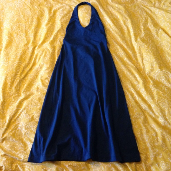 Patagonia halter dress with back tie. Dark Green