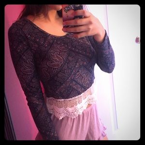 Long sleeve boho crop top from PACSUN