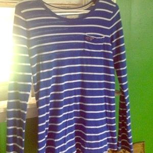 Hollister long sleeve shirt with stripes