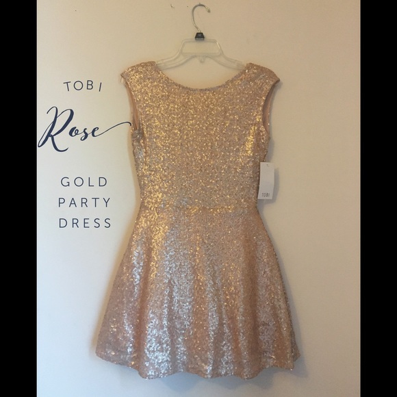 Rose Gold Open-Back Party Dress
