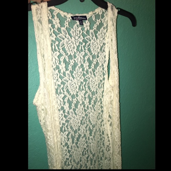 creamy white lace cardigan