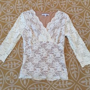 CAbi Ivory Lace Top