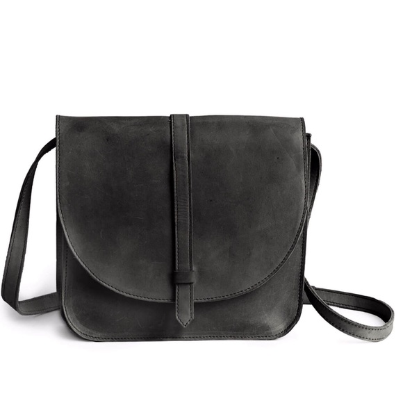 black leather bag Tirhas purse crossbody