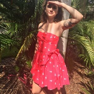 Hollister strapless summery pelican dress