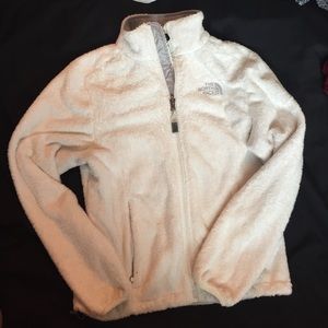 the north face white fleece zip up jacket