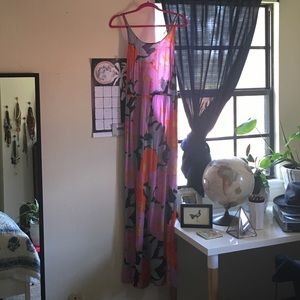 Tropical purple floral maxi