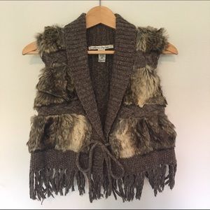 Faux rabbit sweater top